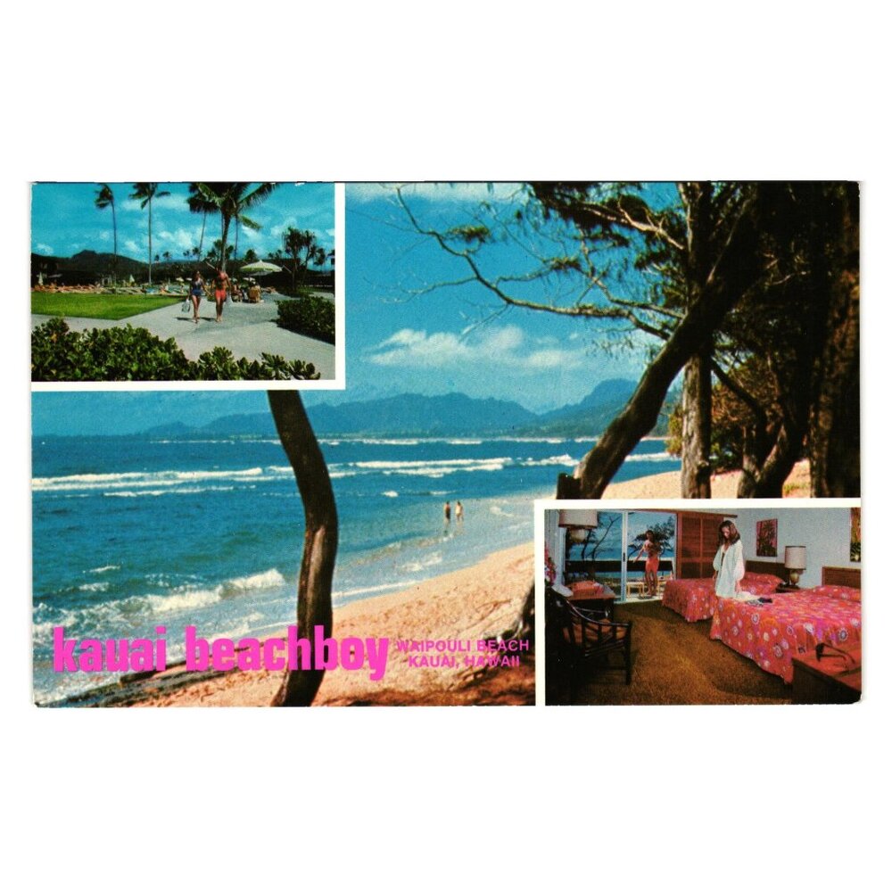 Kauai Beachboy Hotel Waipouli Beach Kauai Hawaii Vintage Postcard Resort Scenic